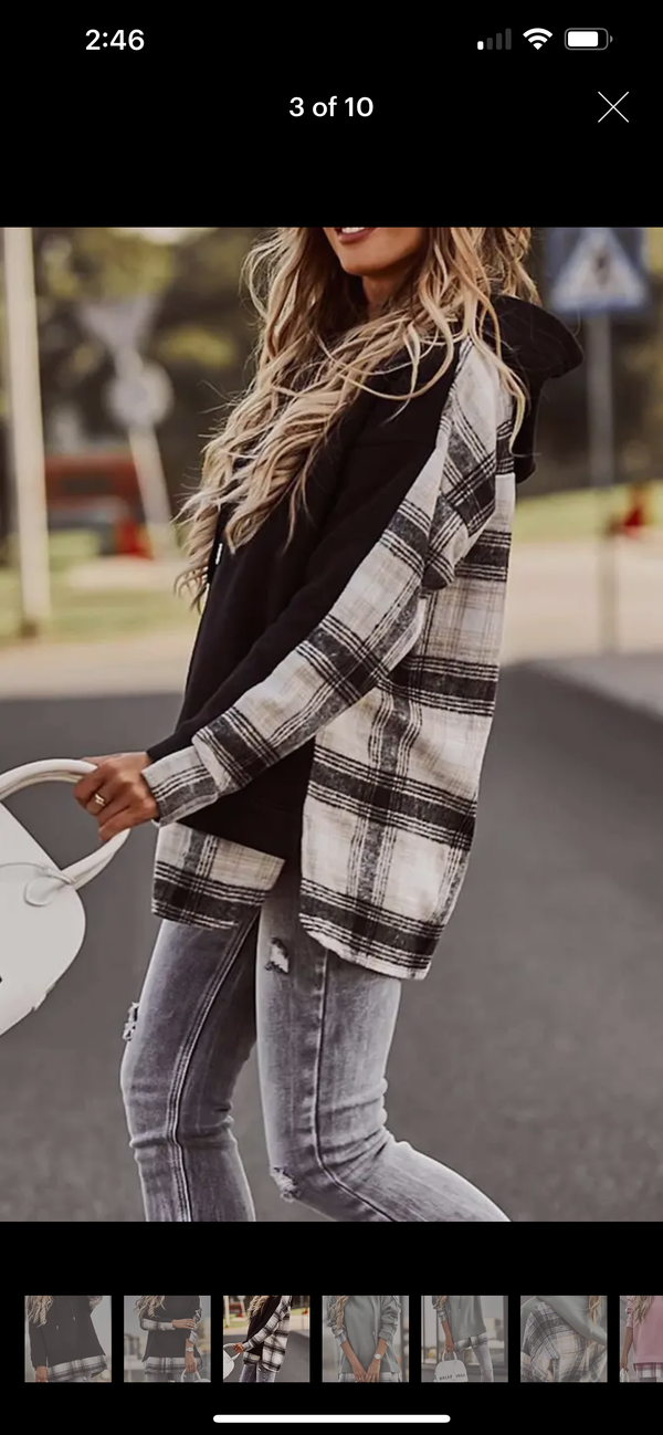 Plaid Patchwork Pullover