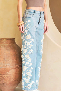 Diamond Floral Jeans