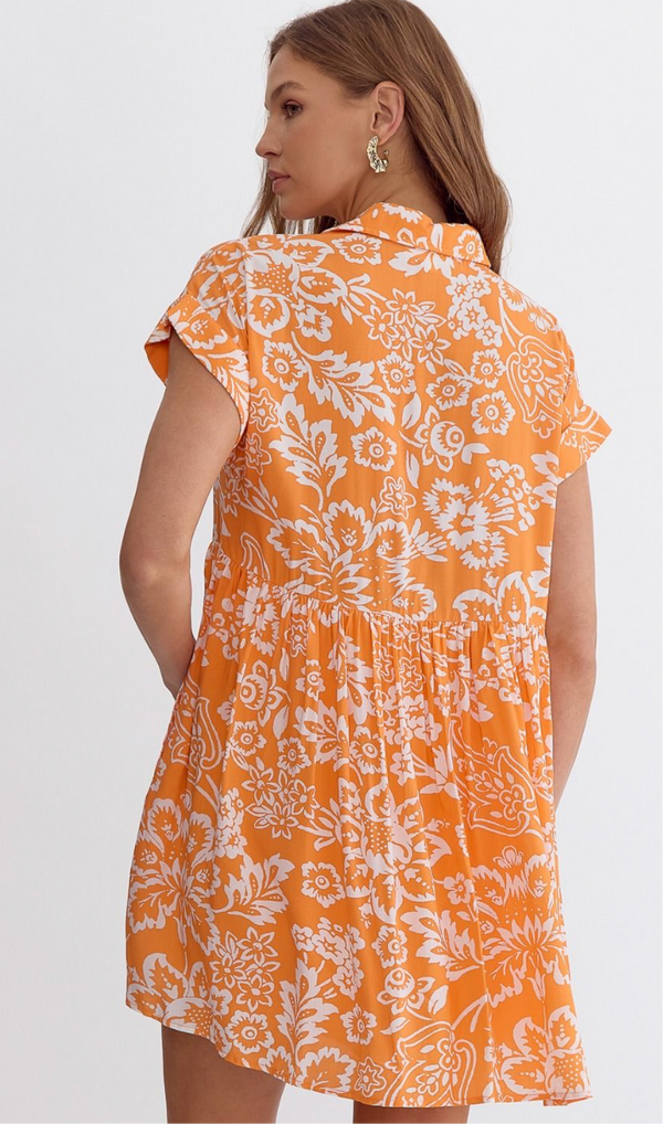 Orange Collared Dress