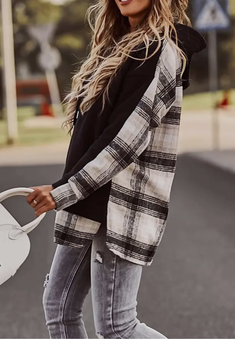 Plaid Patchwork Pullover