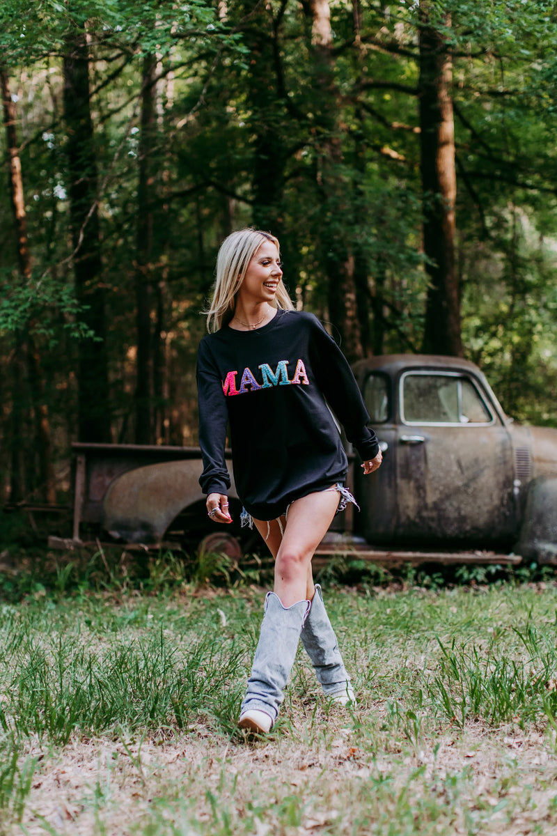 Mama Embroidered  Pullover