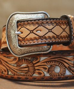 Cowhide Leather Tooled Belt