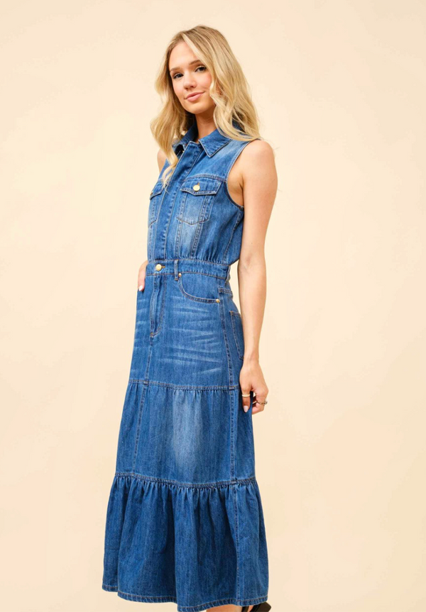 Sleeveless Denim Dress