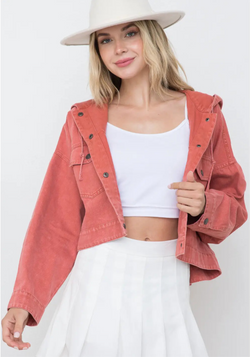 Front Pocket Cropped Jacket