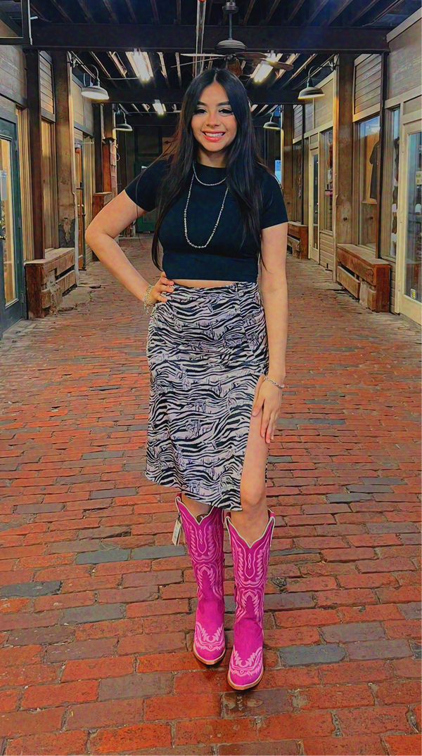 Zebra Western Pencil Skirt