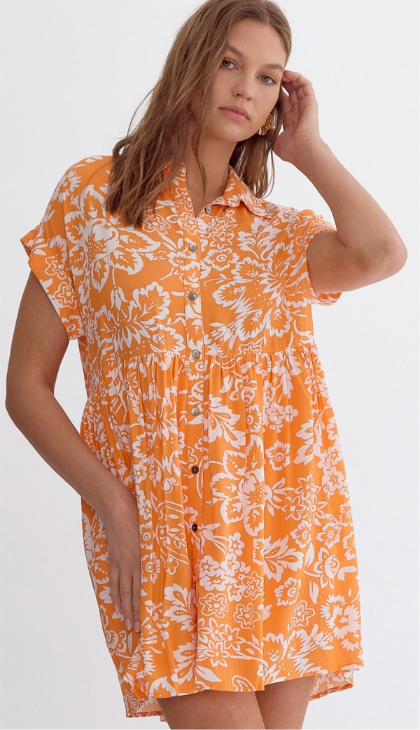 Orange Collared Dress