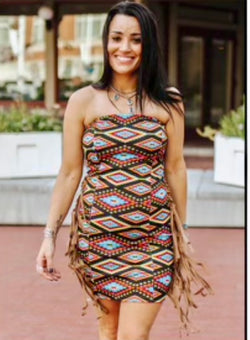 On the Fringe Aztec Dress