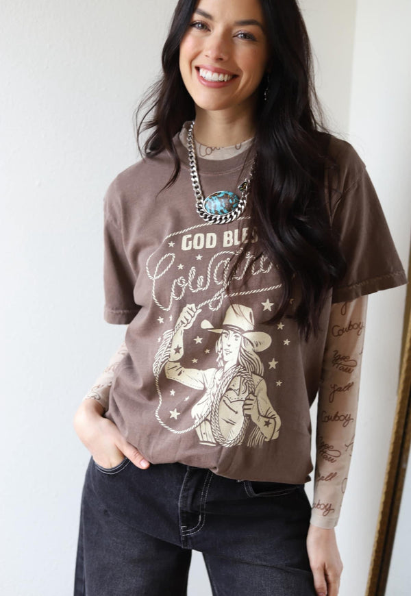 God bless Cowgirls tee