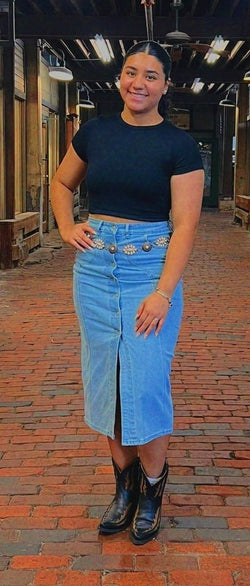 Long Denim Skirt