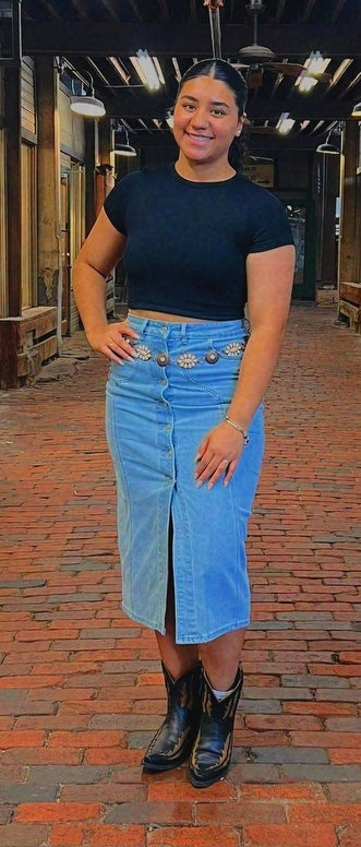 Long Denim Skirt