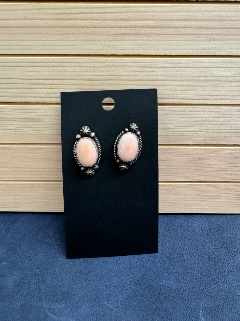 Donovan Skeets Pink Conch Earrings