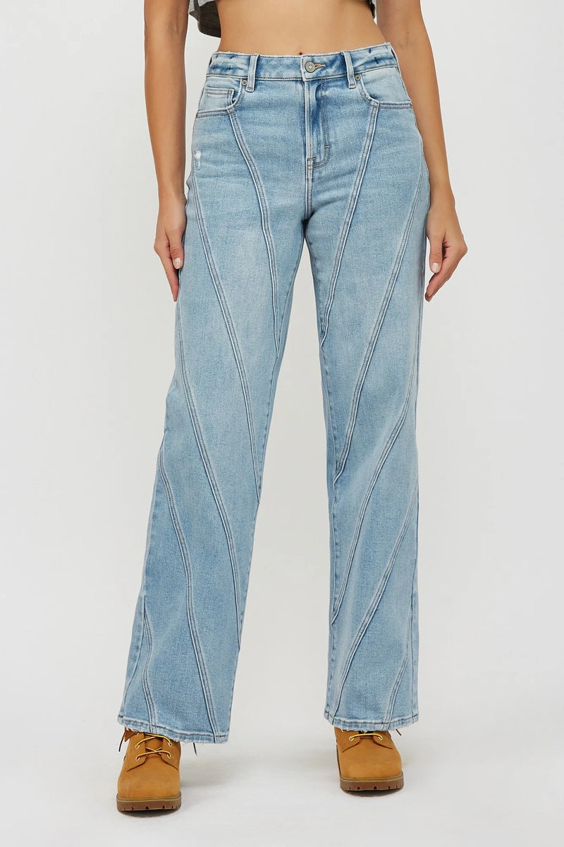 Multi Seam High Rise Dad Jean