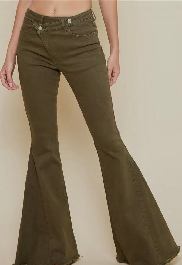 Olive Flare Jeans