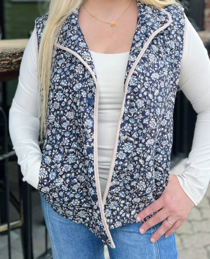 Floral Quilted Vest