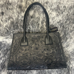 Juan Antonio Black Tooled Tote