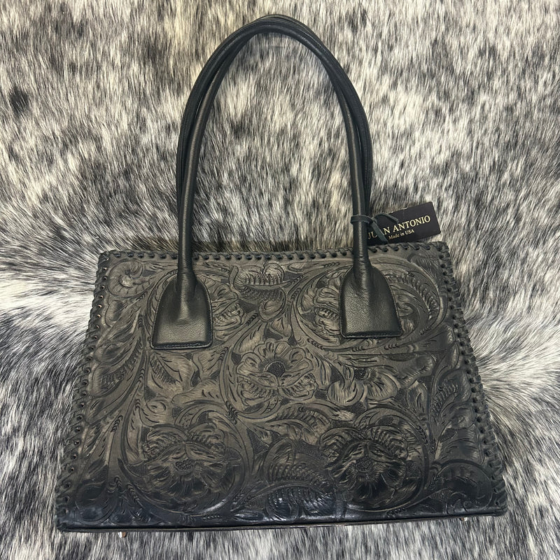 Juan Antonio Black Tooled Tote