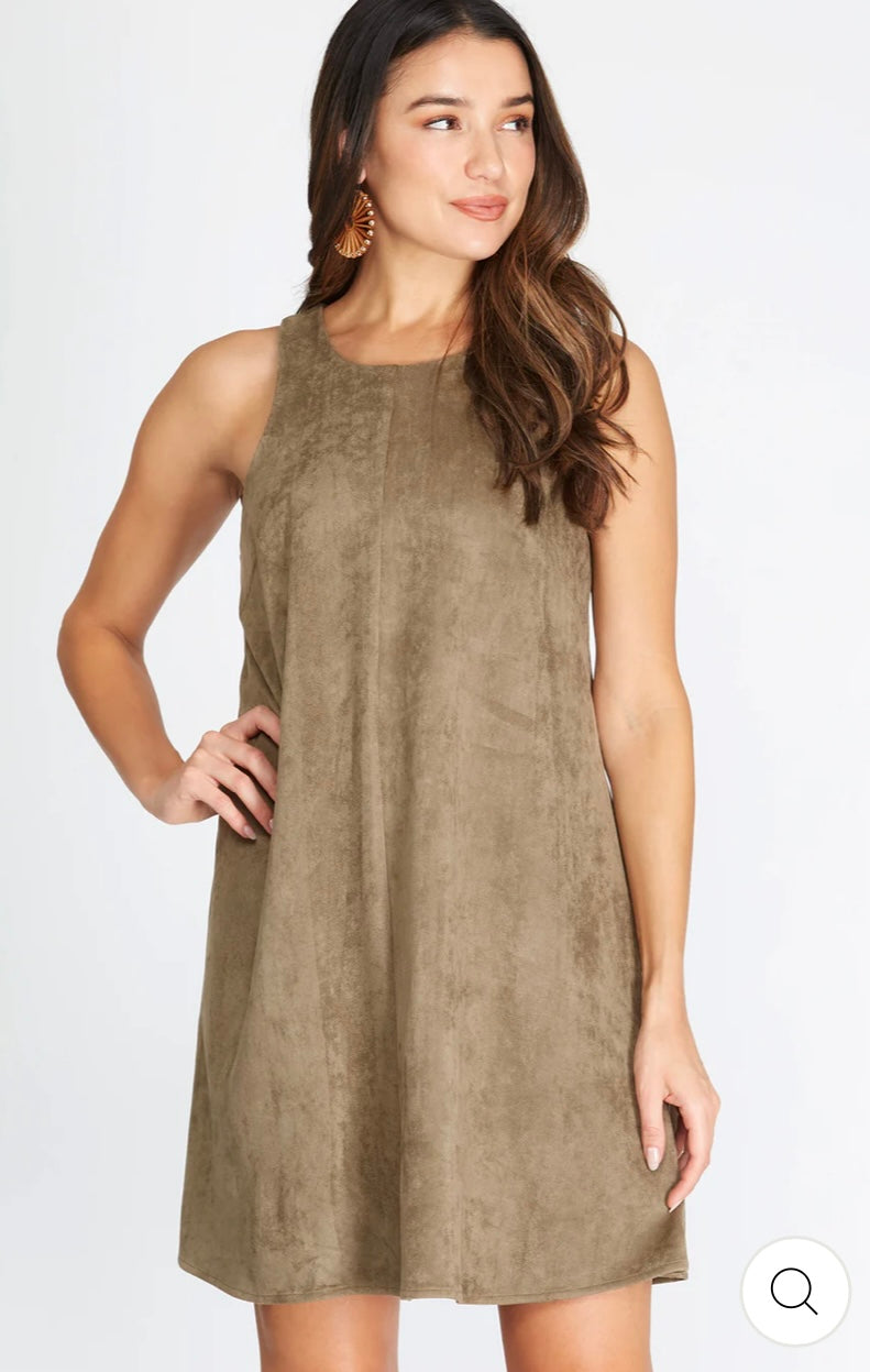 Faux Suede Dress