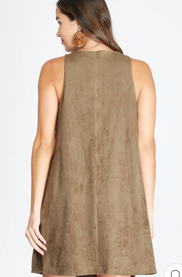 Faux Suede Dress