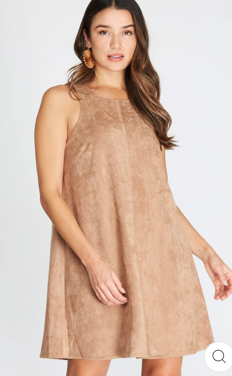 Faux Suede Dress