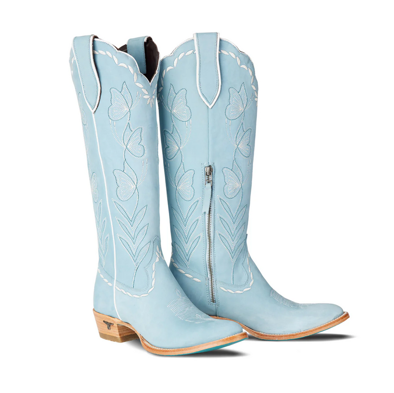 NEW "Powder Blu Butterfly Flower" Lane Boots- LB5024H
