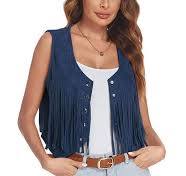 Cowgirls & Fringe Navy Vest