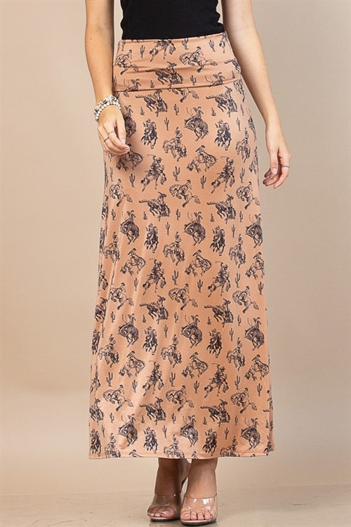 Bucking Bronco Knit Maxi Skirt