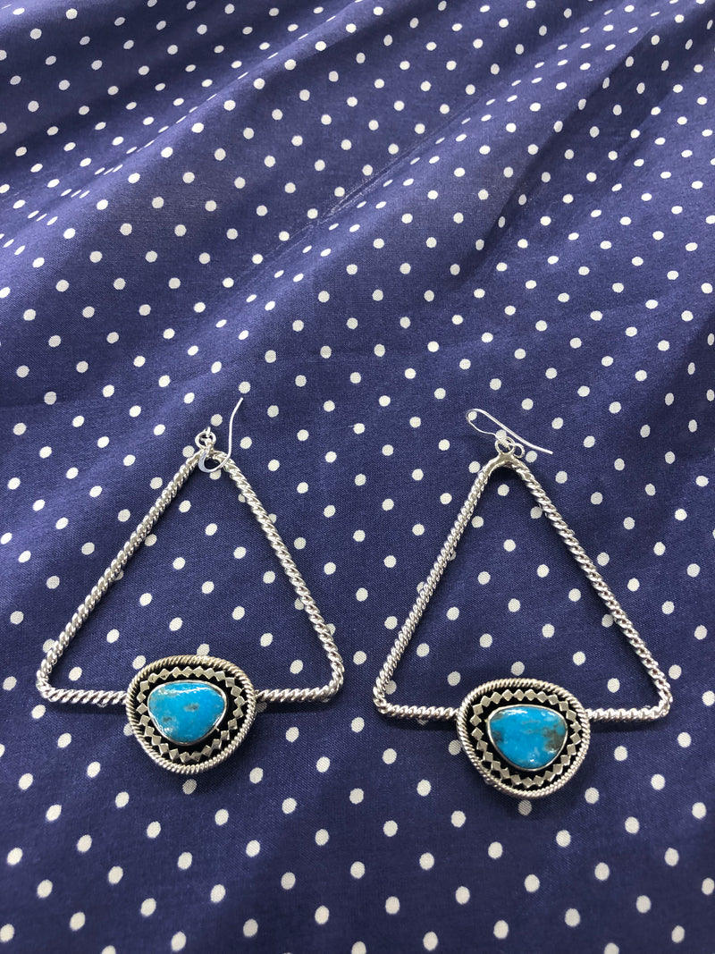 triangle turquoise hoops