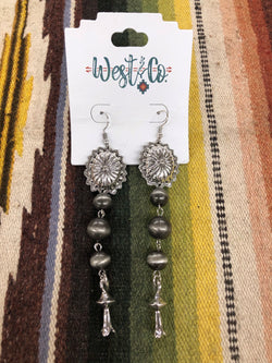 Concho & Navajo Pearl Drop Earring